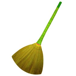 Flat Indoor & Outdoor No Dust Grass Broom with High Grip Handle-8 Layers brooms