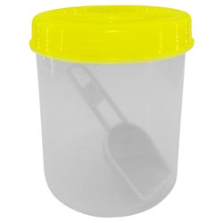 Approx 500ml Plastic Kitchen Containers with Spoon(cap color may vary)-3 PCS set