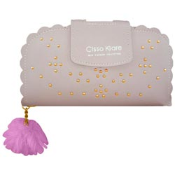 Girls Handy Stylish Wallet with 2 Compartments,3Cards Holders,Zip lock etc