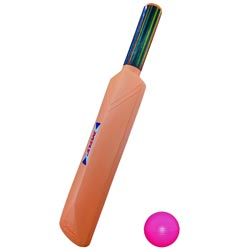 Kids Plastic Cricket Bat with ball-Ball color may vary