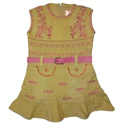 Baby Girl Fancy Dress with Fancy Belt(Size-18,Upto 1year)