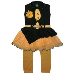 Baby Girl Top with Leggings-Black/sandal(size-20/Upto 1year)