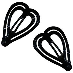 Medium Size Heart Shaped Hair Clips(1pair-BLACK)