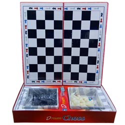 Kids Regular Practice Foldable Chess Board with Coins(20.2*20.2cm)