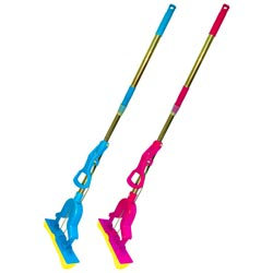 Premium Quality Floor Wiper with Metal Handle-Blue/Pink