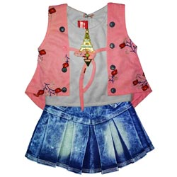 Baby Girl Western Top and DENIM bottom set Dress