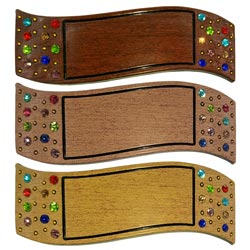 Girls,Women Wood Pattern with Multicolor Stones Hair Clips(1Set-3Pcs)