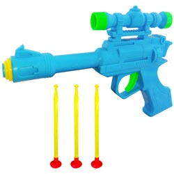 Plastic Gun Toy with 3 bullets(23*12cm)-color may vary