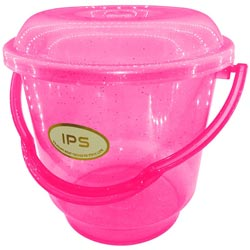 Premium Quality FULLY TRANSPARENT Bucket with Cap & Handle-2Kg