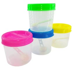 6PCS set Multicolor Kitchen Containers with Spoon(6 PCS-color may vary)