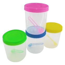 6PCS set Multicolor Kitchen Containers with Spoon(6 PCS-color may vary)