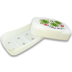 Fancy Printed Soap Box-White(print may vary)