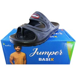 JUMPER BASIX Men Regular,Rough Use Chappals-BLACK