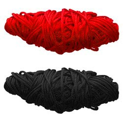 1.5 feet Color Rope for Neck,Hip,Hands etc(BLACK/RED)