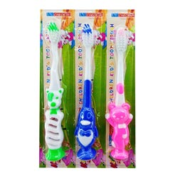 12Pcs Kids 3D Toy Toothbrushes with Vacuum Grip(1 SHEET-12pcs)