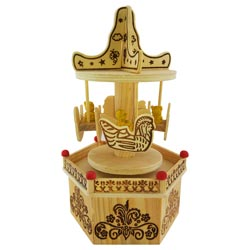 Wooden Merry-go-round with Music & Rotates