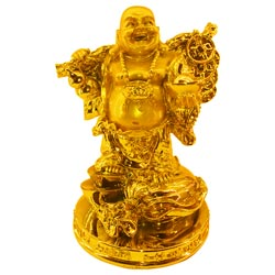 Golden Guberan Statue with Money Bag