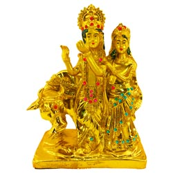 Golden Kannan Radhai Statue