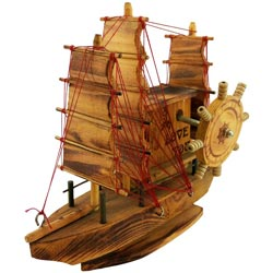 Wooden Sailing Boat Showpiece