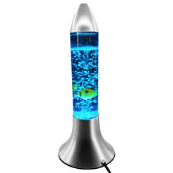 Aqua Bubble Lamp Artificial Aquarium with Fish Rocket Shaped Muticolor Lamp