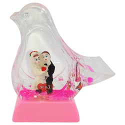 Glossy Bird Model Couple Pen stand with Lightings