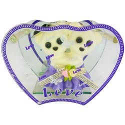 Lovely Table Glass Showpiece for your Loved one with 2 Dolls