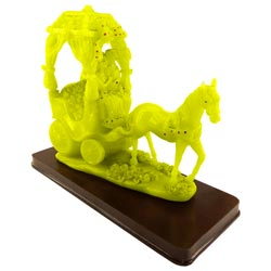 Couples in Green Marble Horse Chariot showpiece