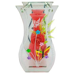 Glossy Flowers pot Showpiece