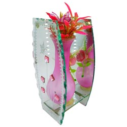 Glossy Flower pot Showpiece