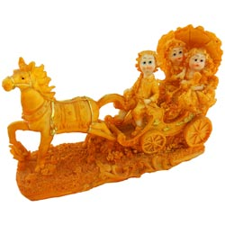 Couples in Golden Brown Marble with Horse Chariot