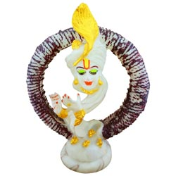 White Marble Krishna Showpiece(L=30cm approx)