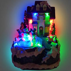 Rotating Happy Christmas family with music & Multicolor Lights