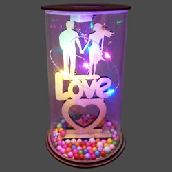 Lovable Couple Showpiece with Light Blinks