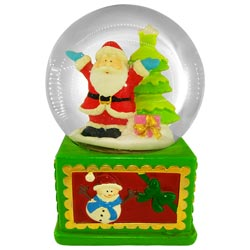 Santa Claus Christmas Celebration Glossy Globe Showpiece