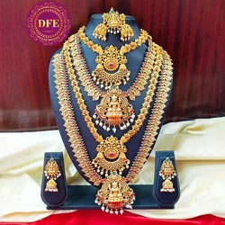 Complete Haram,Necklace,Maang Tikka,Earrings Set for Bridal