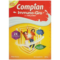 Complan Immuno Gro with Milk Protein Delicious Venilla Flavour-400gm Carton