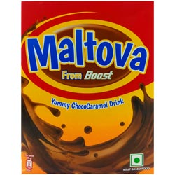 Maltova Yummy ChocoCharamel Drink Malt Based Food-500gm Carton