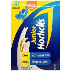 JUNIOR Horlicks for Active Brain,Height gain  for 2-6 Years Vanilla Flavour-500g