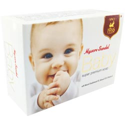 Mysore Sandal Baby Super Premium Soap with Sandalwood,Almond Oil,Vitamin E-75gm