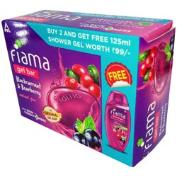 Fiama Gel Bar Blackcurrant & Bearberry BUY 2 GET SHOWER GEL FREE-125gm