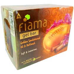 Fiama Gel Bar Golden Sandalwood Oil & Patchouli,Soft & Luxurious-3*125gm=375gm