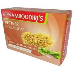 KP Namboodiri's Vetiver Herbal Enriched with Aloe Vera Soap,Fights Odour-75gm