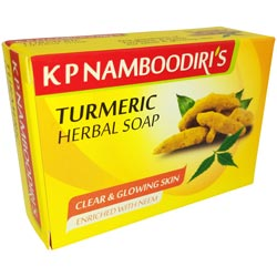 KP Namboodiri's Turmeric Herbal Soap,Enriched with Neem for Glowing Skin-75gm