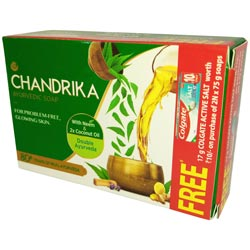 Chandrika Ayurvedic Soap for Glowing Skin (2*75gm=150gm)-17g Colgate Active Salt