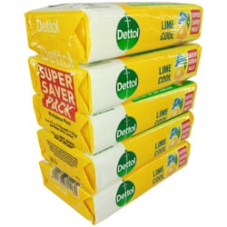 MASSIVE Saver Pack Dettol Lime Cool 5Pcs Soap Pack (5*75gm=375gm)