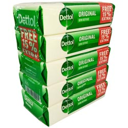 Dettol ORIGINAL Germ Defence 99.99% Protects Soap 5Pcs(5*75gm +12gm FREE)