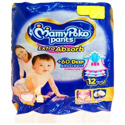 MamyPoko Pant Extra Absorb +60% Absorbent Crisscross 12 hours-Size M/ 7 to 12 kg