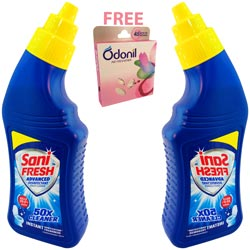 Sani Fresh 50X Toilet Cleaner for Instant Freshness(1L & 48gm ODONIL Free)