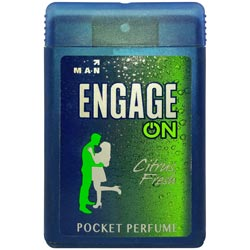 Engage ON Citrus Fresh Pocket Perfume 24hours 250 Sprays for Man-17ml