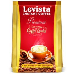 Levista Premium Instant Coffee,80% Coffee with 20% Chicory Blend Pouch